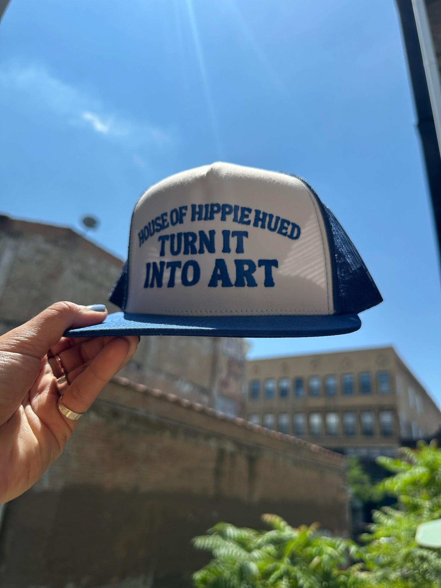 HH Turn it Into Art Blue Trucker Cap - Hippie Hued