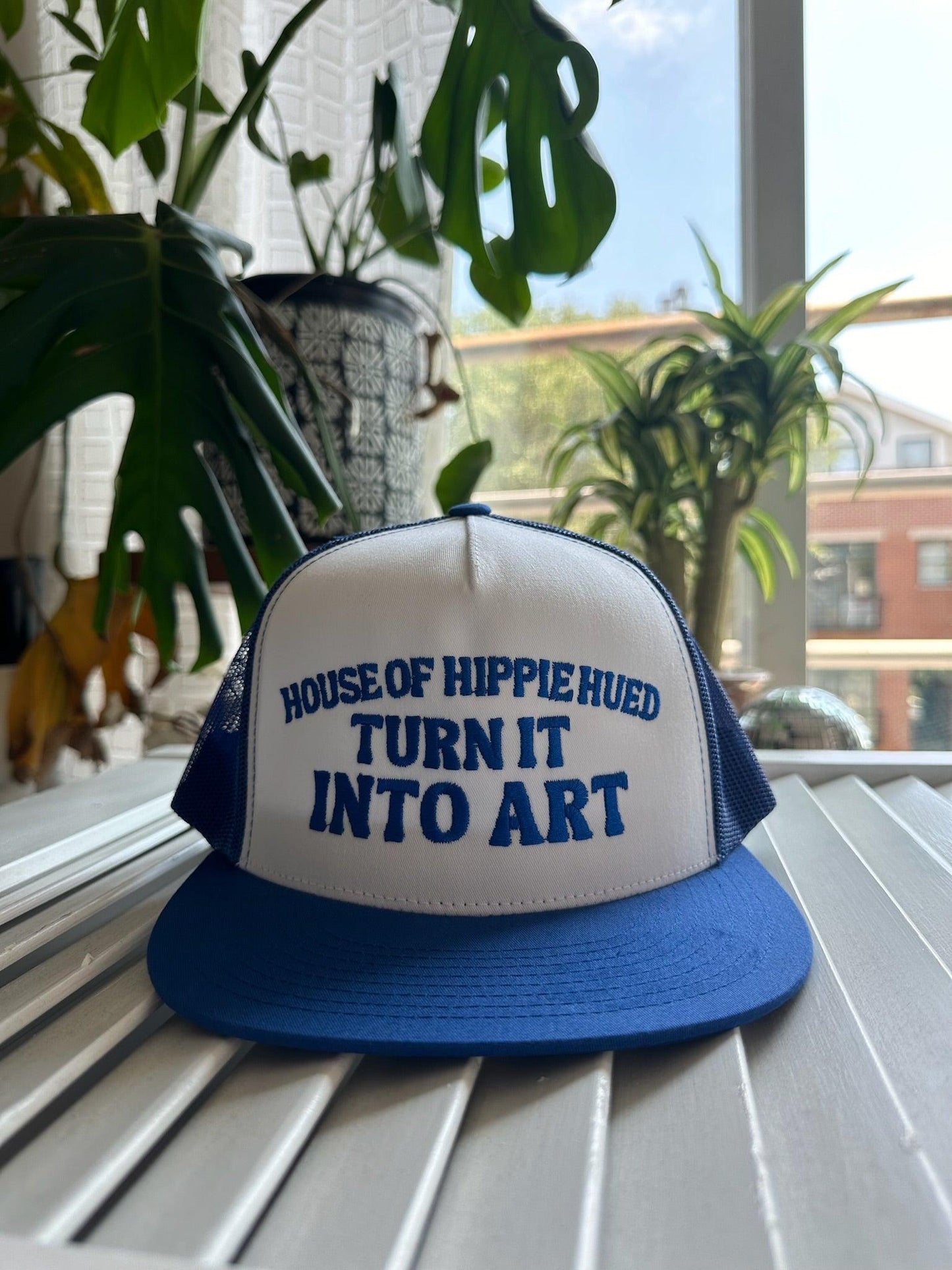 HH Turn it Into Art Blue Trucker Cap - Hippie Hued