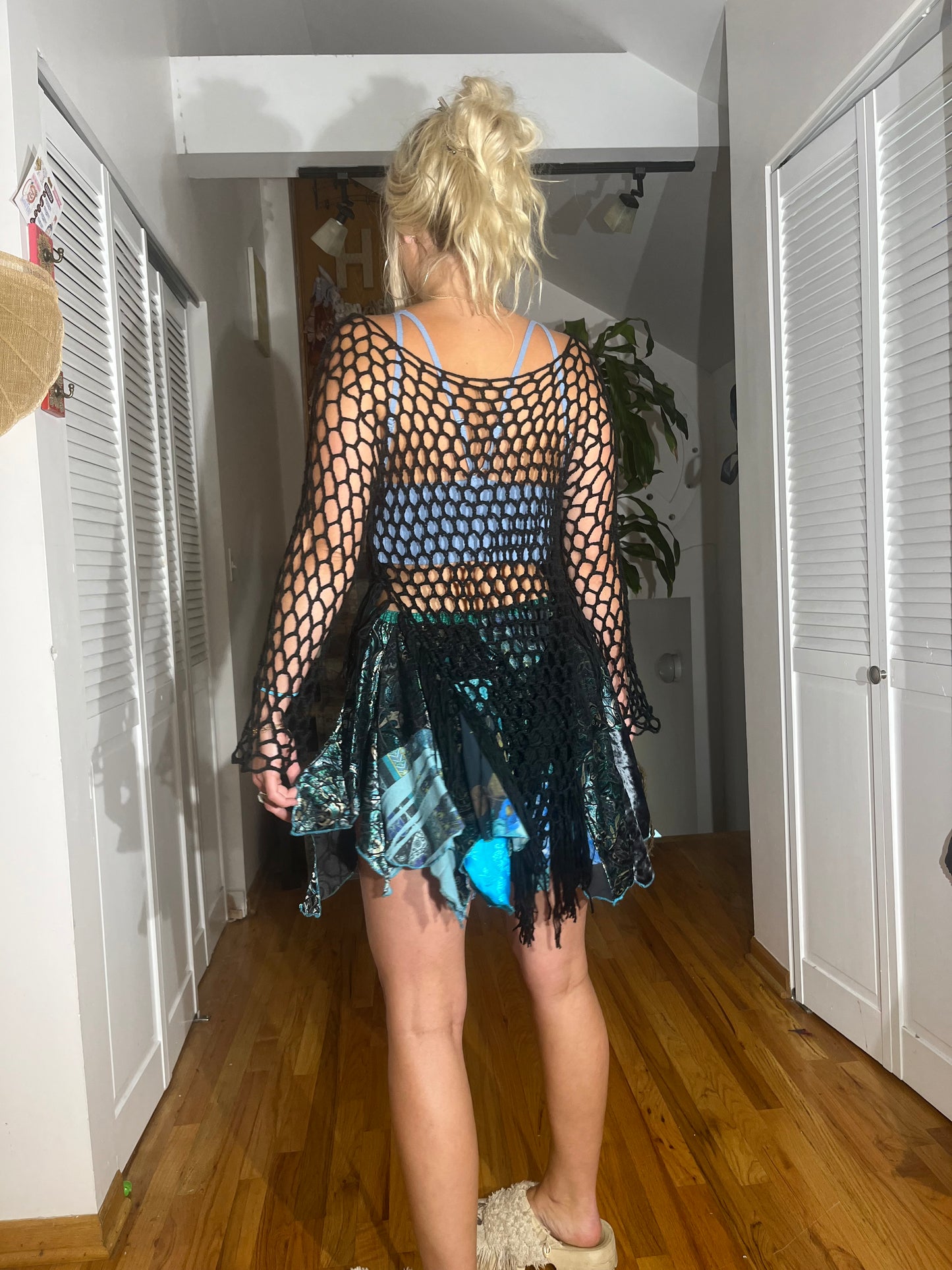 Reclaimed Glazed Rain Mini Skirt