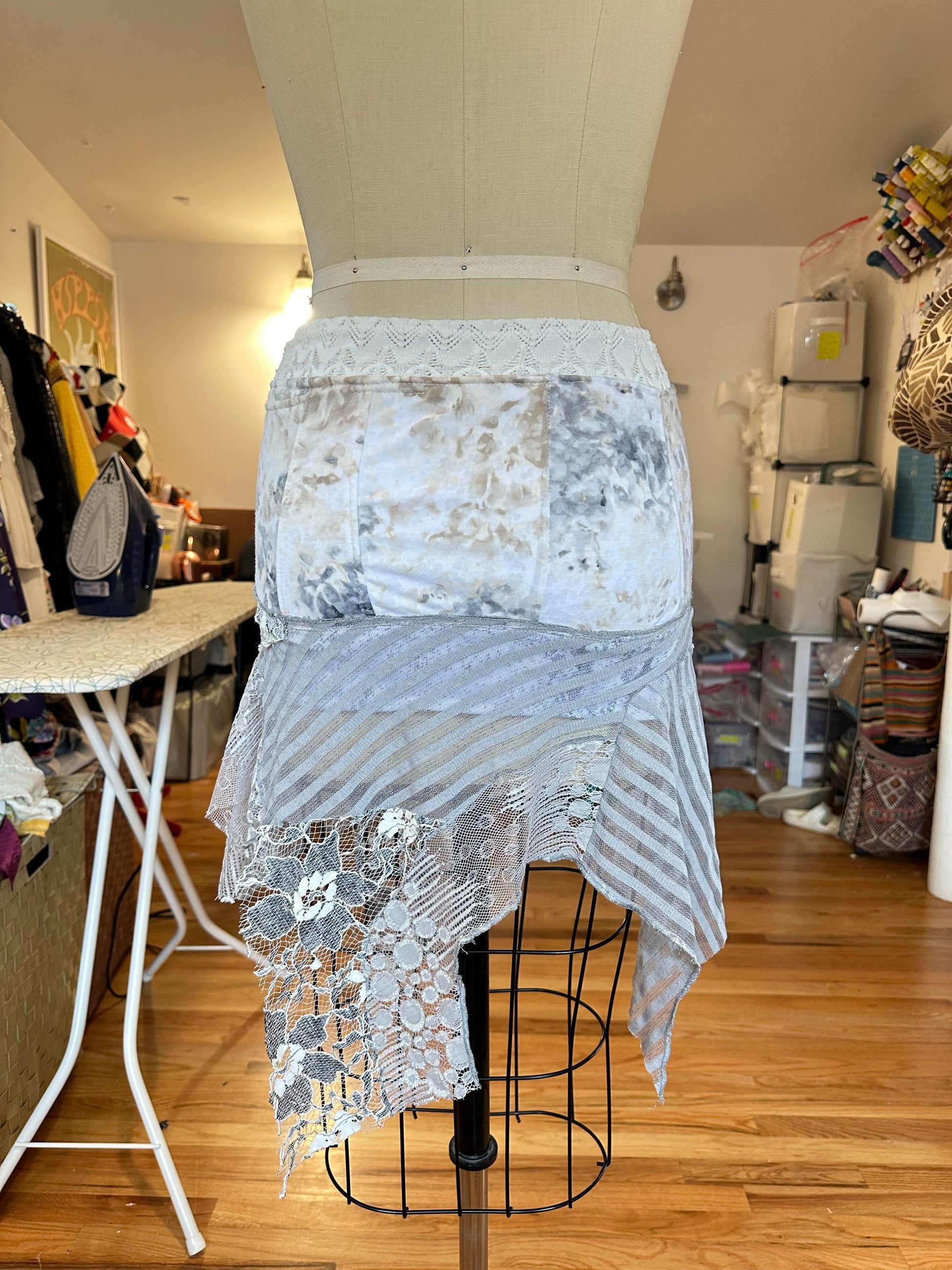 Reclaimed Falling Snowflake Mini Skirt - Hippie Hued