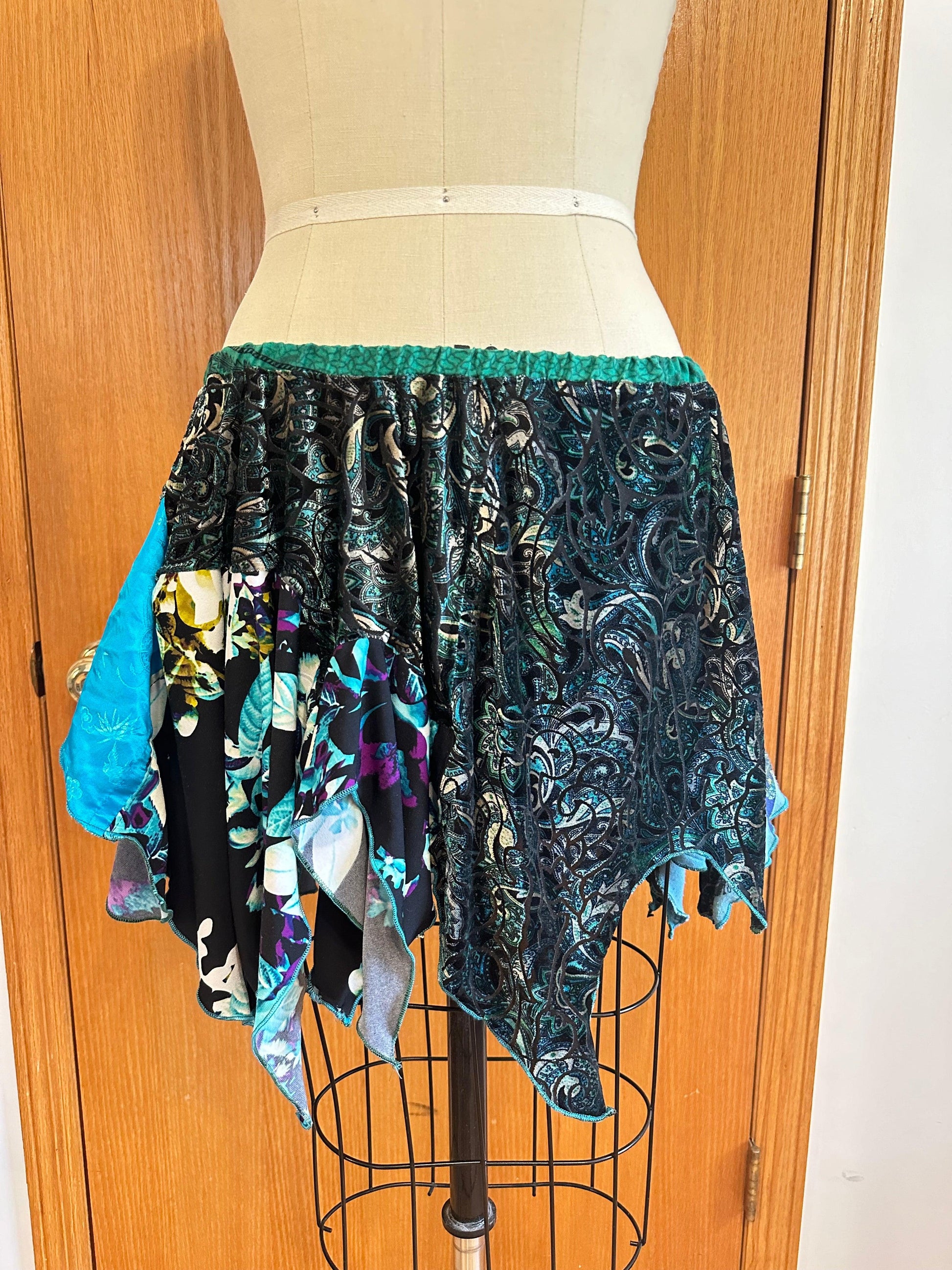 Reclaimed Glazed Rain Mini Skirt - Hippie Hued