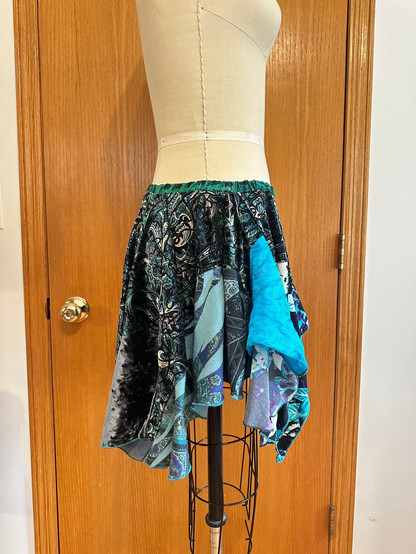 Reclaimed Glazed Rain Mini Skirt - Hippie Hued