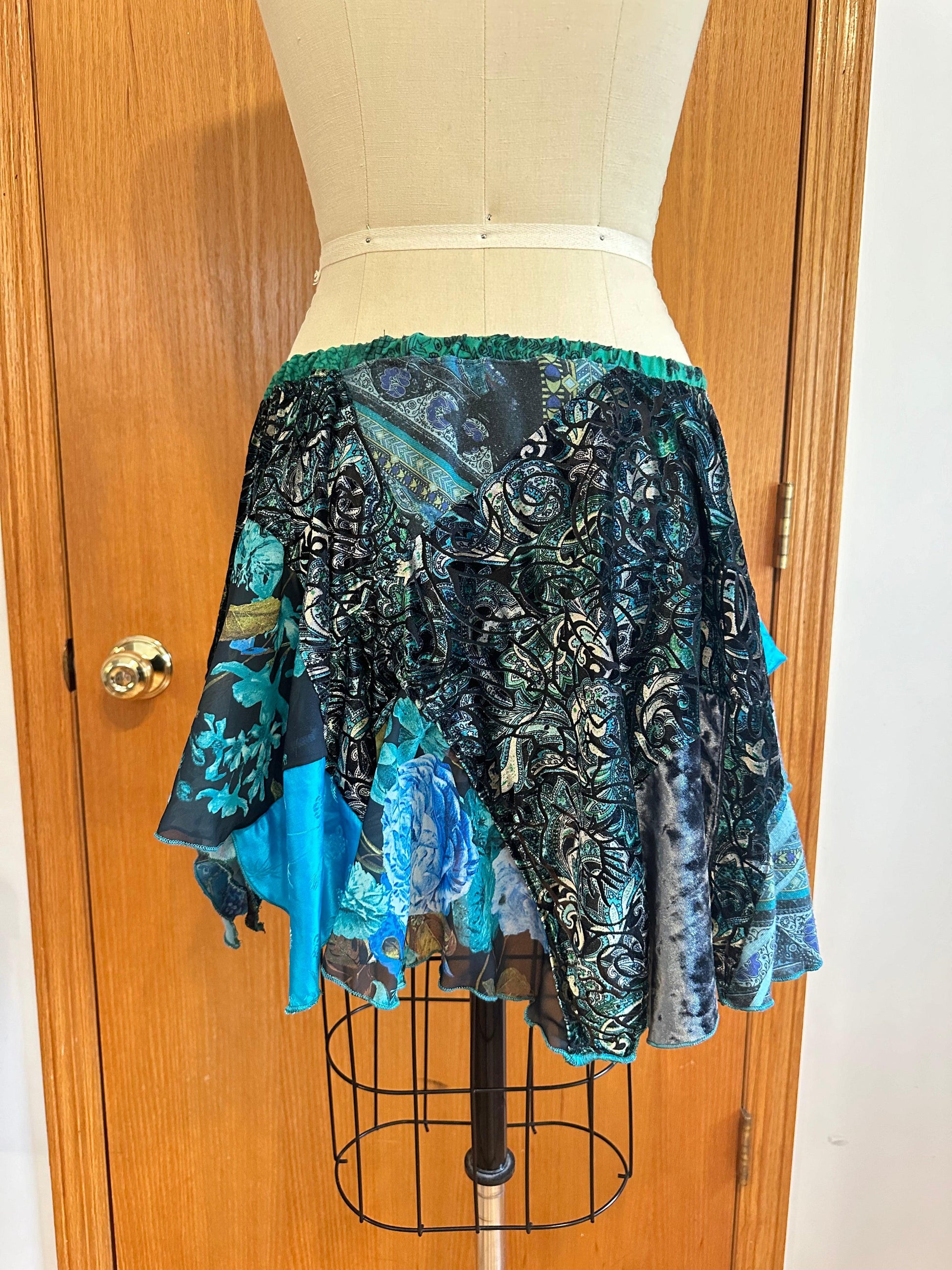 Reclaimed Glazed Rain Mini Skirt - Hippie Hued