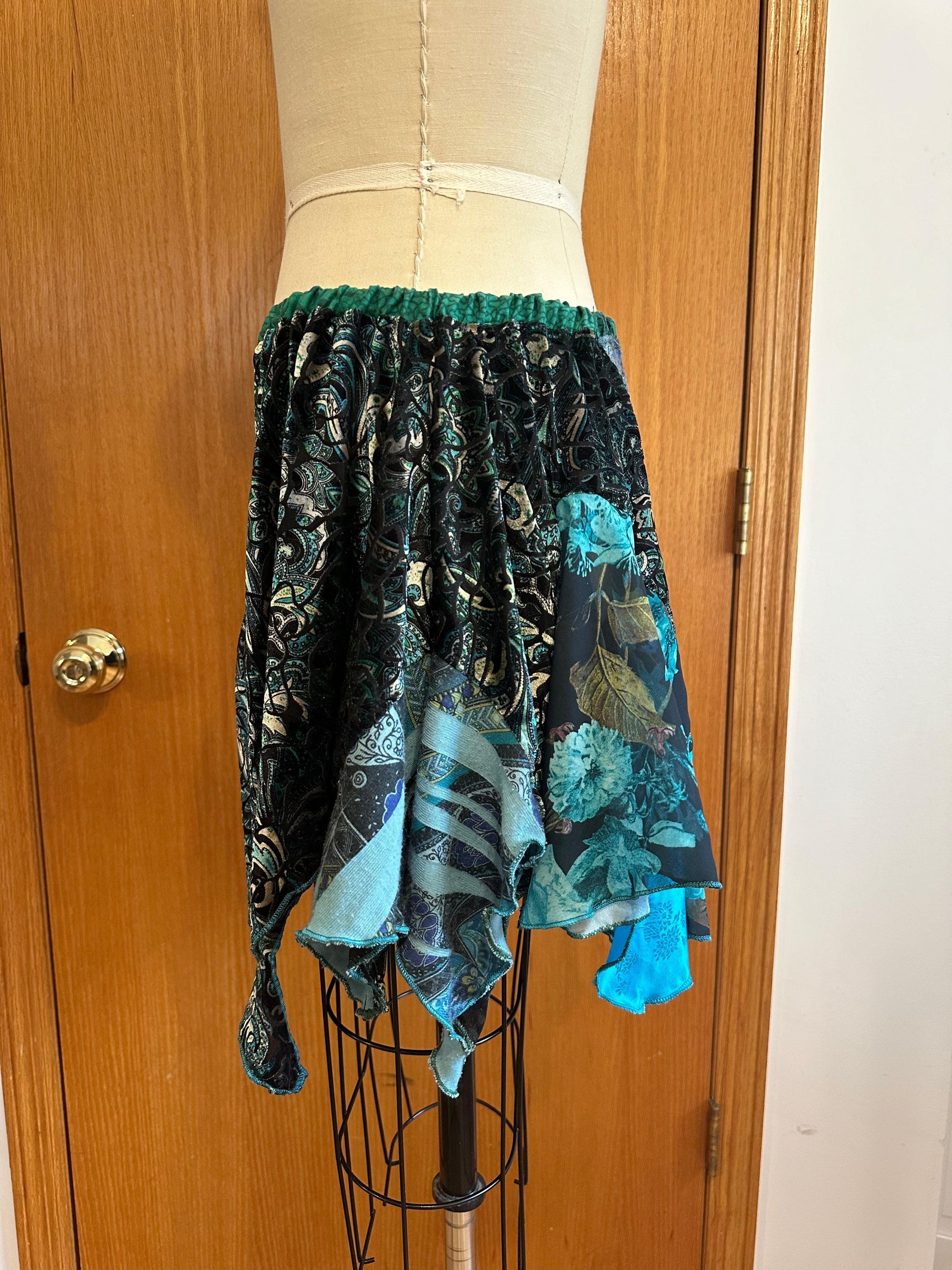 Reclaimed Glazed Rain Mini Skirt - Hippie Hued