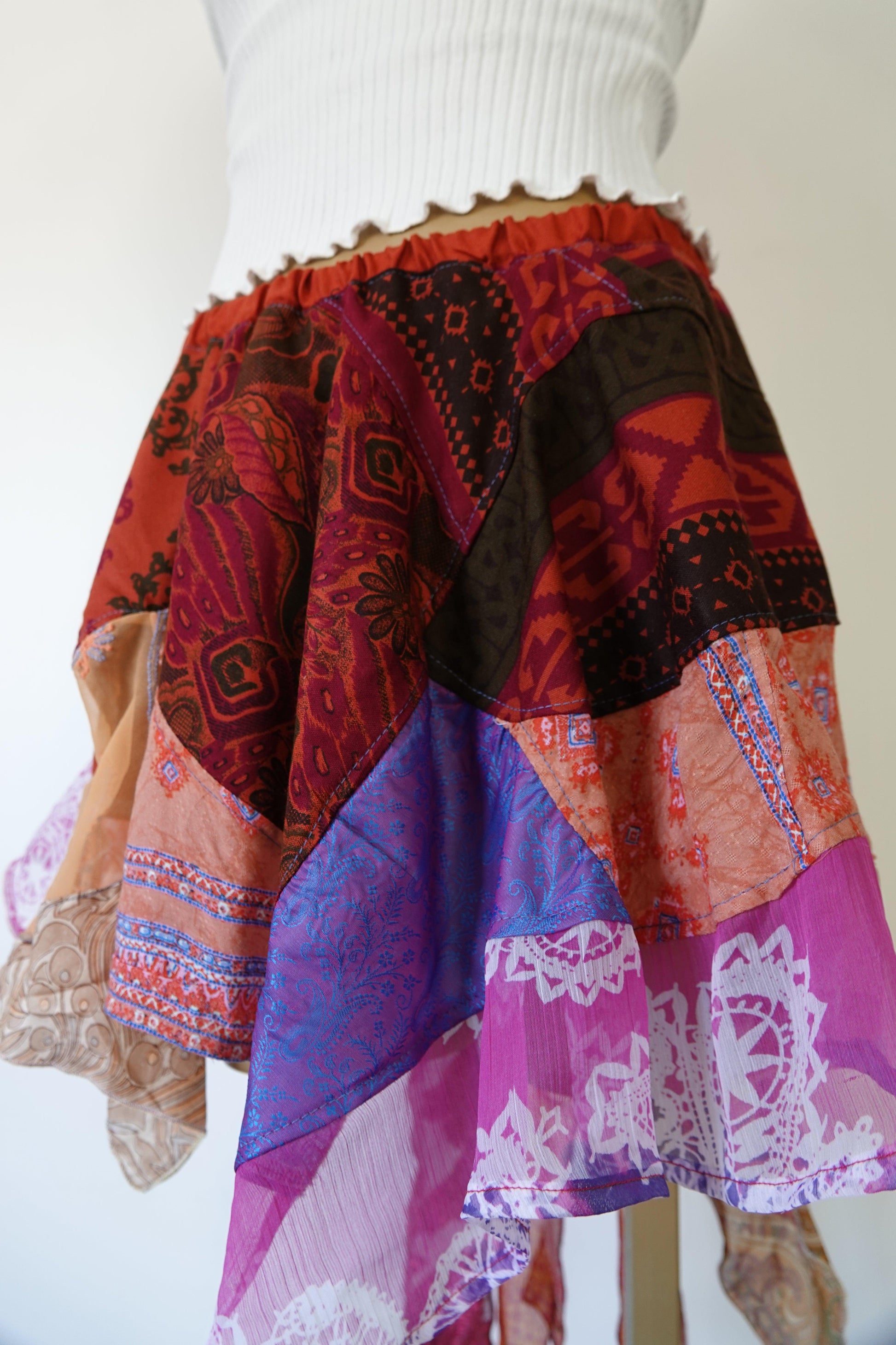 Reclaimed Lovers in a Past Life Mini Skirt - Hippie Hued