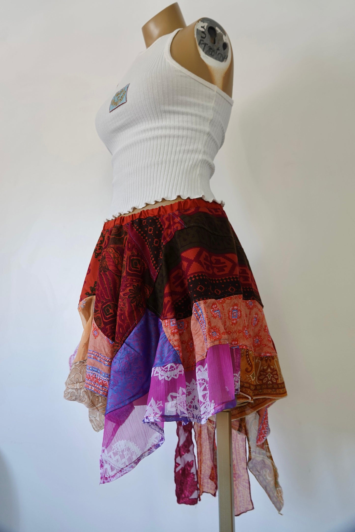 Reclaimed Lovers in a Past Life Mini Skirt - Hippie Hued