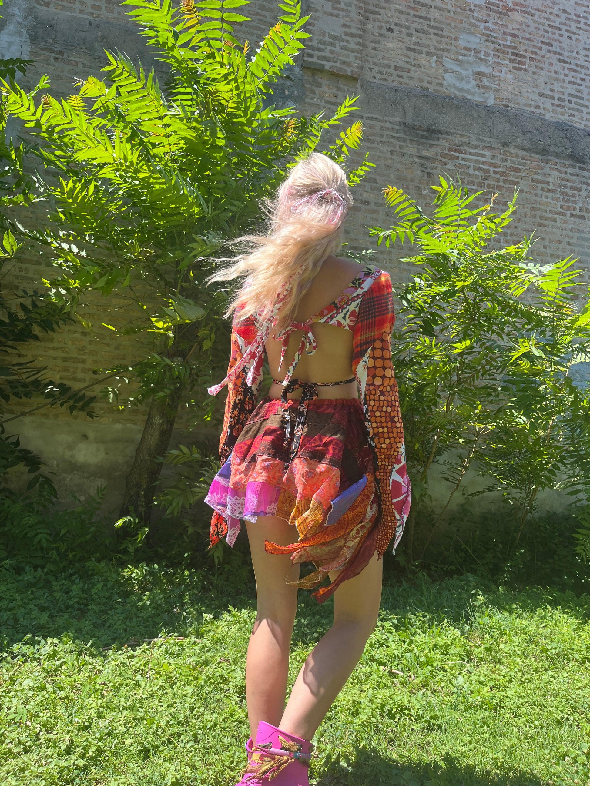 Reclaimed Lovers in a Past Life Mini Skirt - Hippie Hued