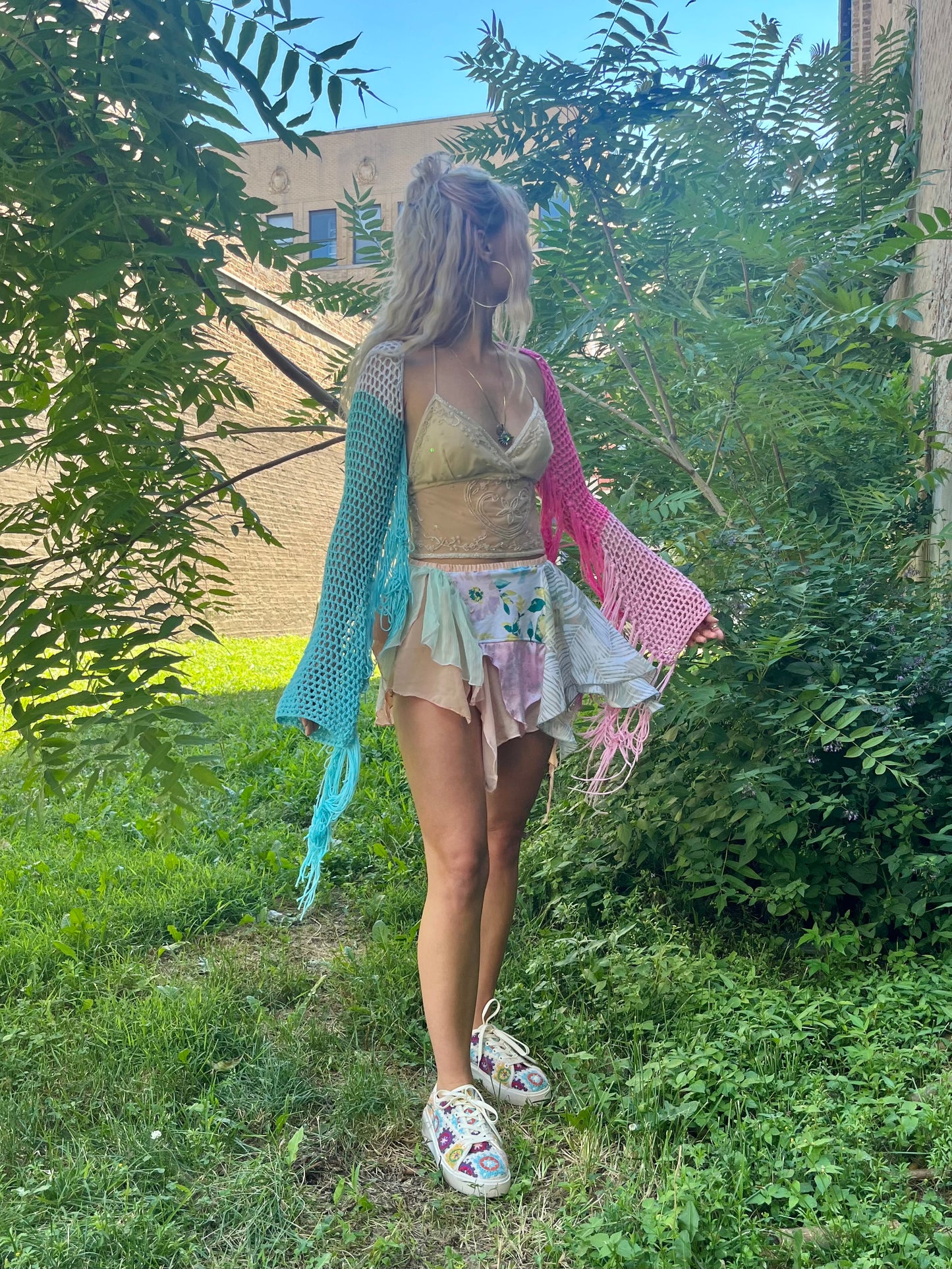 Reclaimed Miss Cotton Candy Mini Skirt