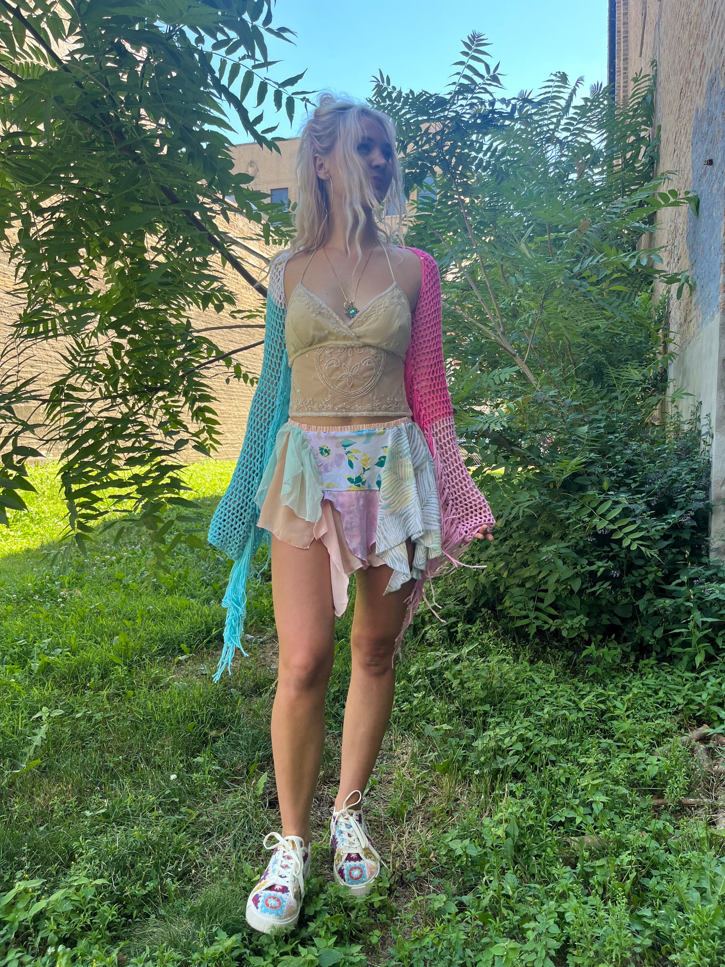 Reclaimed Miss Cotton Candy Mini Skirt