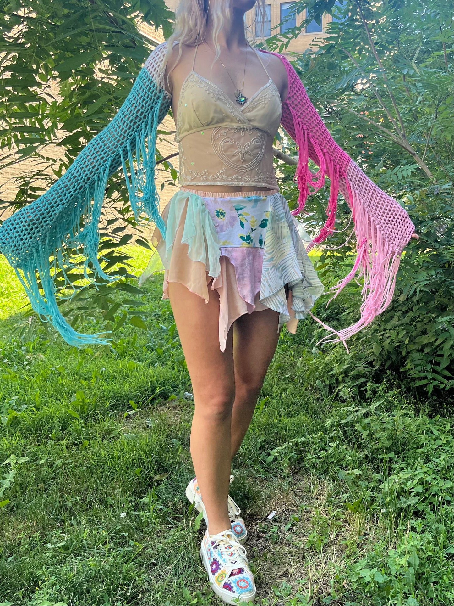 Reclaimed Miss Cotton Candy Mini Skirt