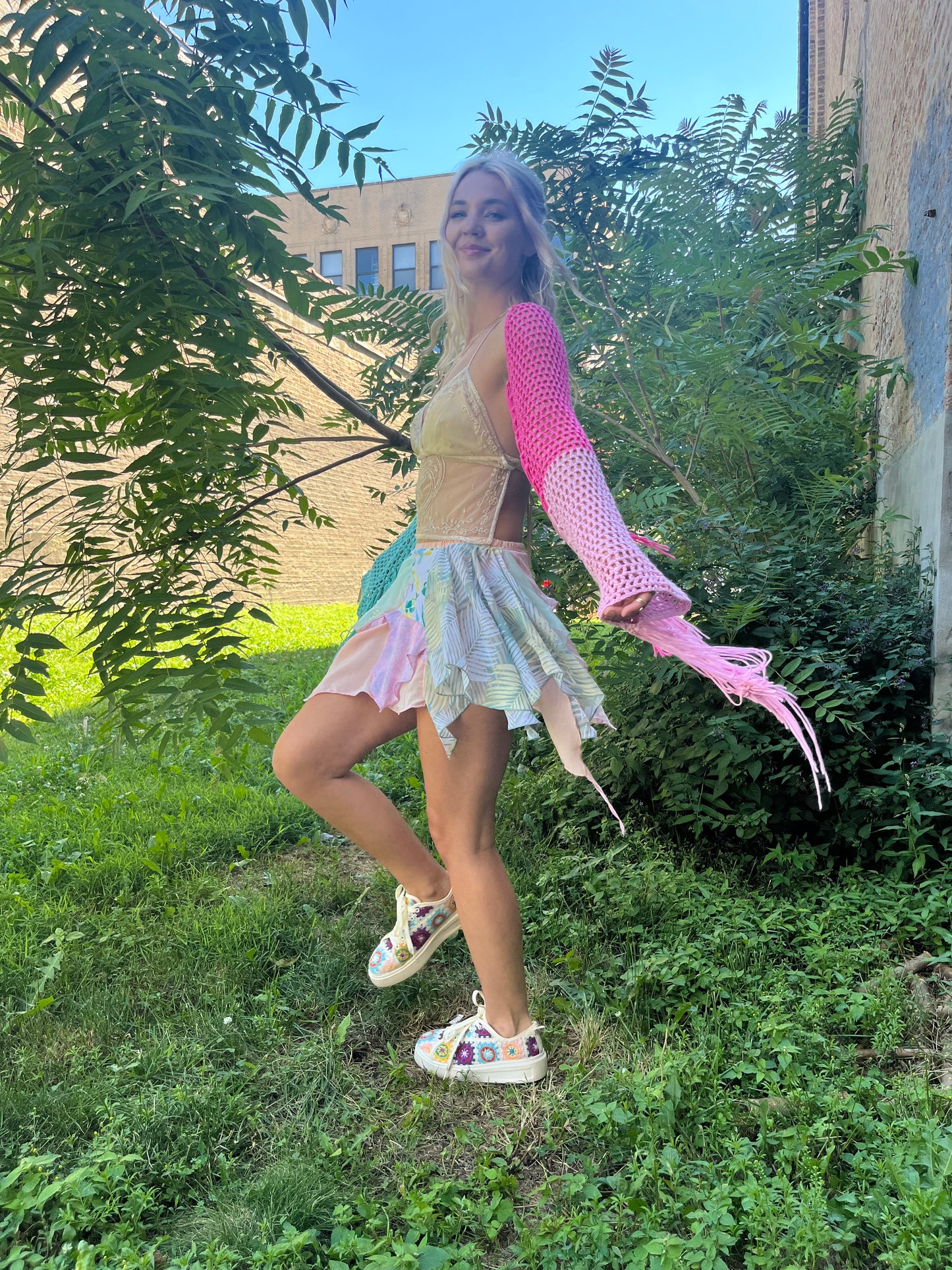 Reclaimed Miss Cotton Candy Mini Skirt