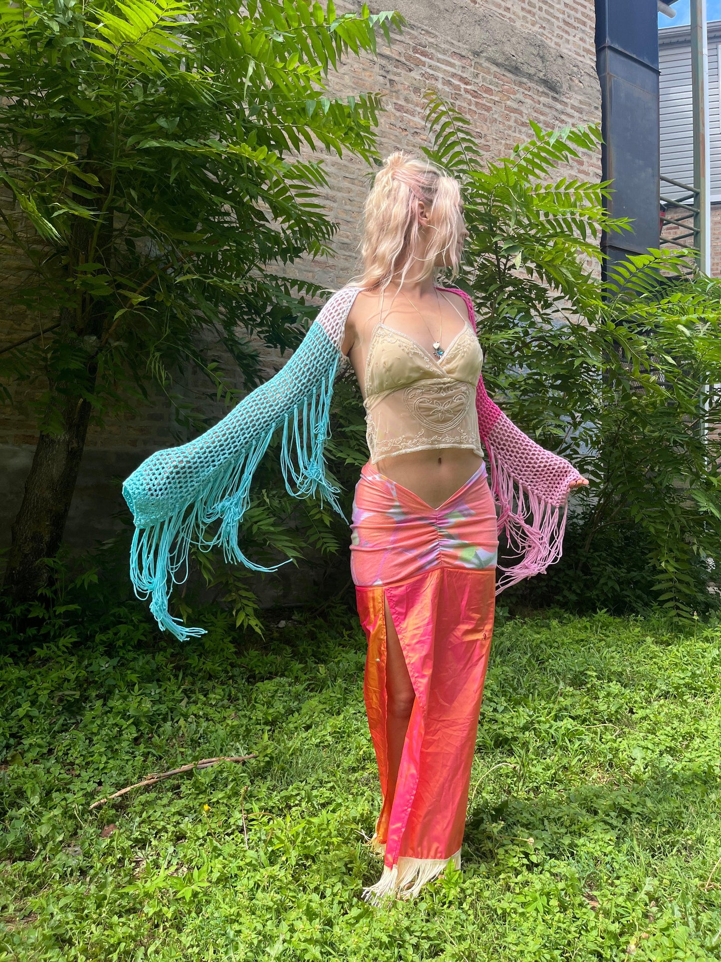 Reclaimed Strawberry Lemonade Maxi Skirt - Hippie Hued