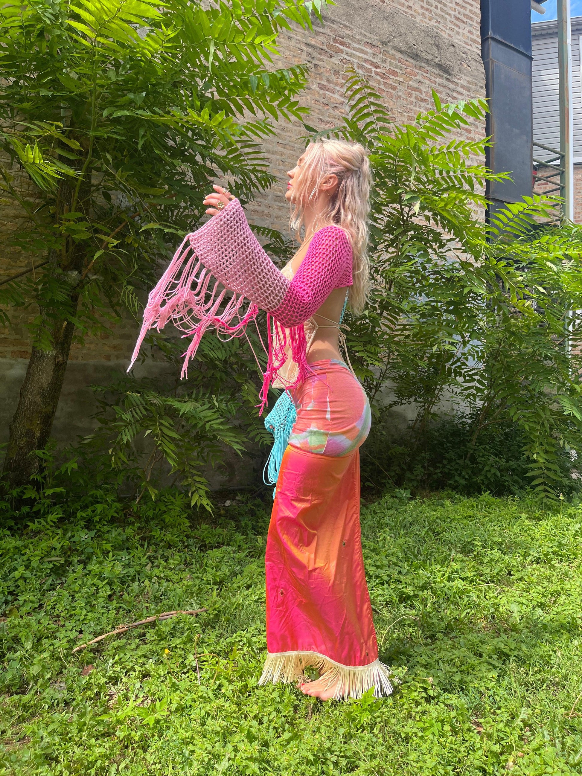 Reclaimed Strawberry Lemonade Maxi Skirt - Hippie Hued