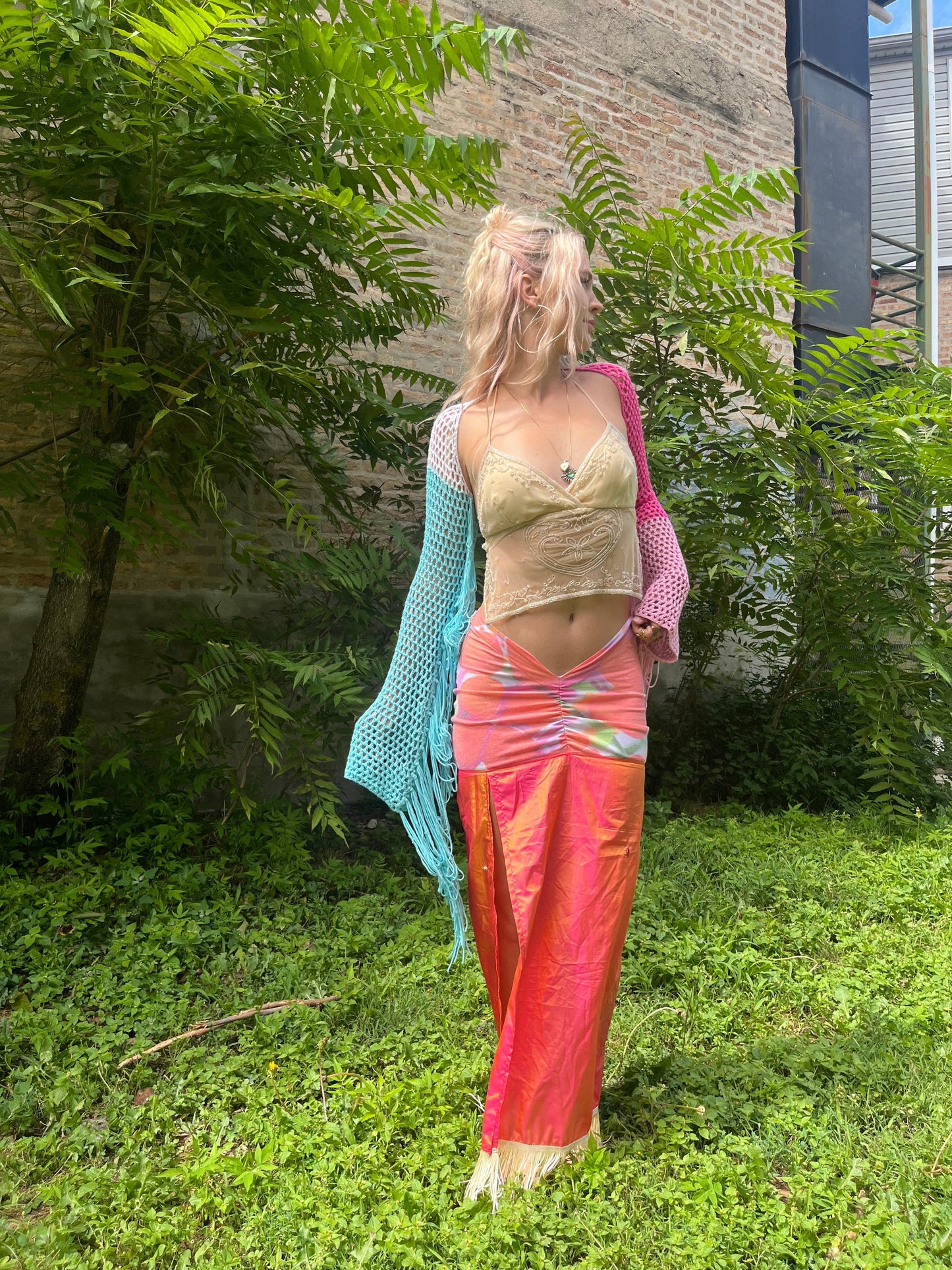 Reclaimed Strawberry Lemonade Maxi Skirt - Hippie Hued