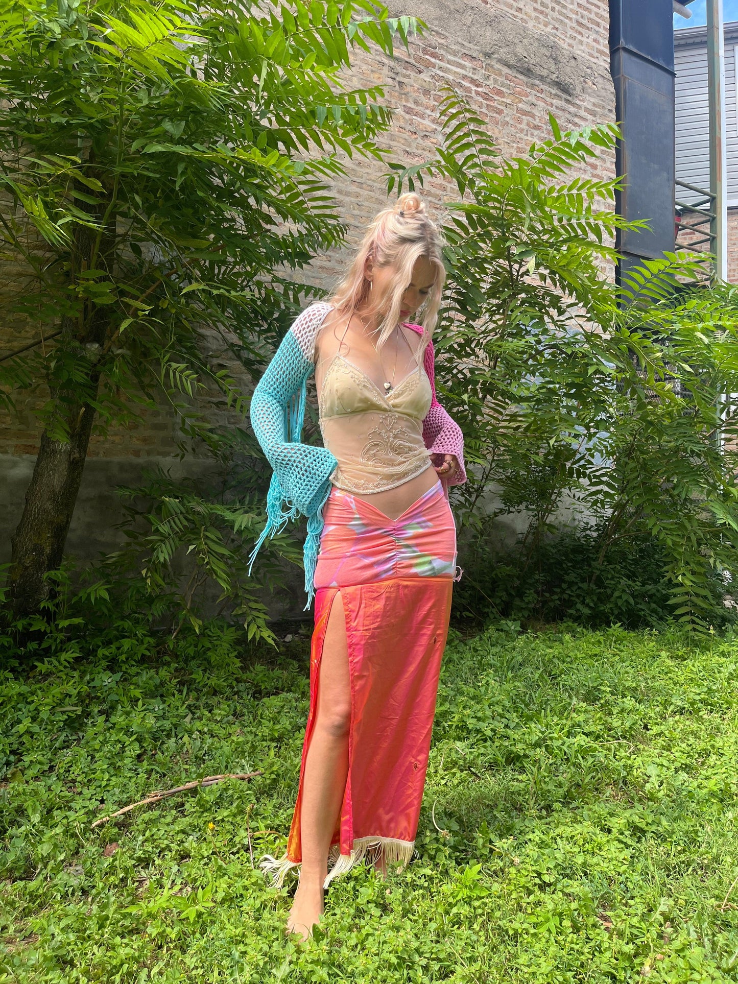 Reclaimed Strawberry Lemonade Maxi Skirt - Hippie Hued