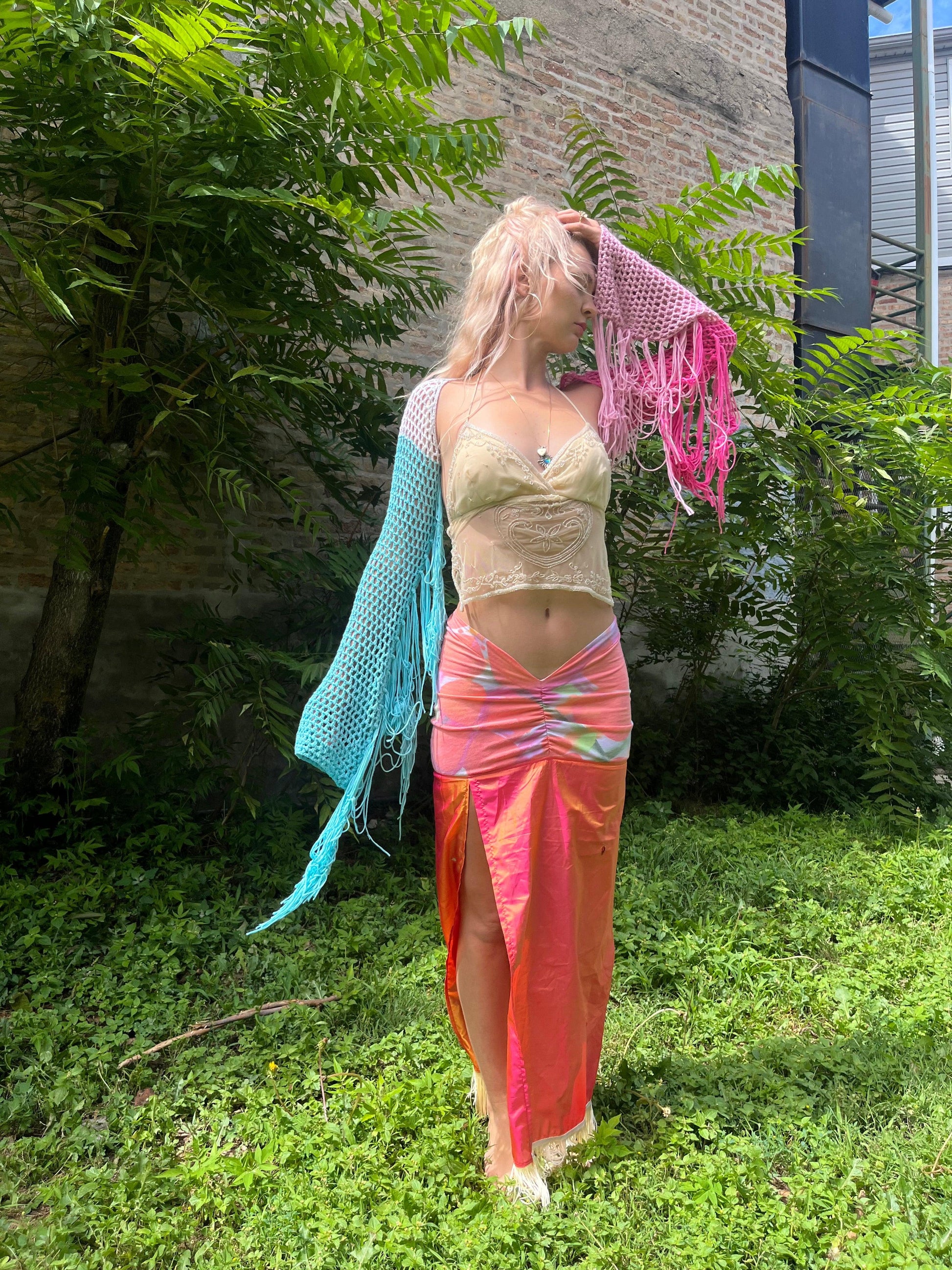 Reclaimed Strawberry Lemonade Maxi Skirt - Hippie Hued