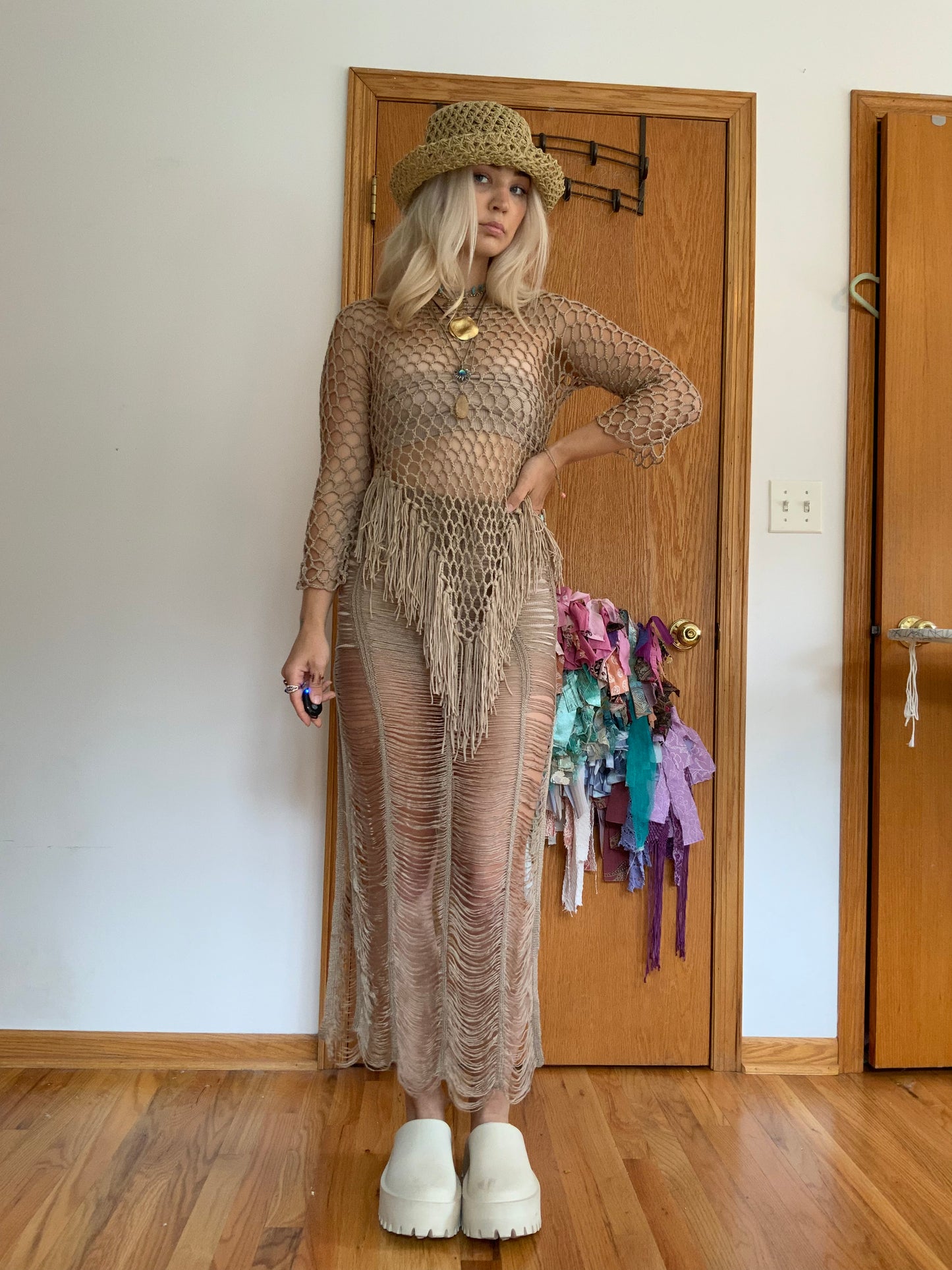 The Jaw Dropper Crochet Skirt - Hippie Hued