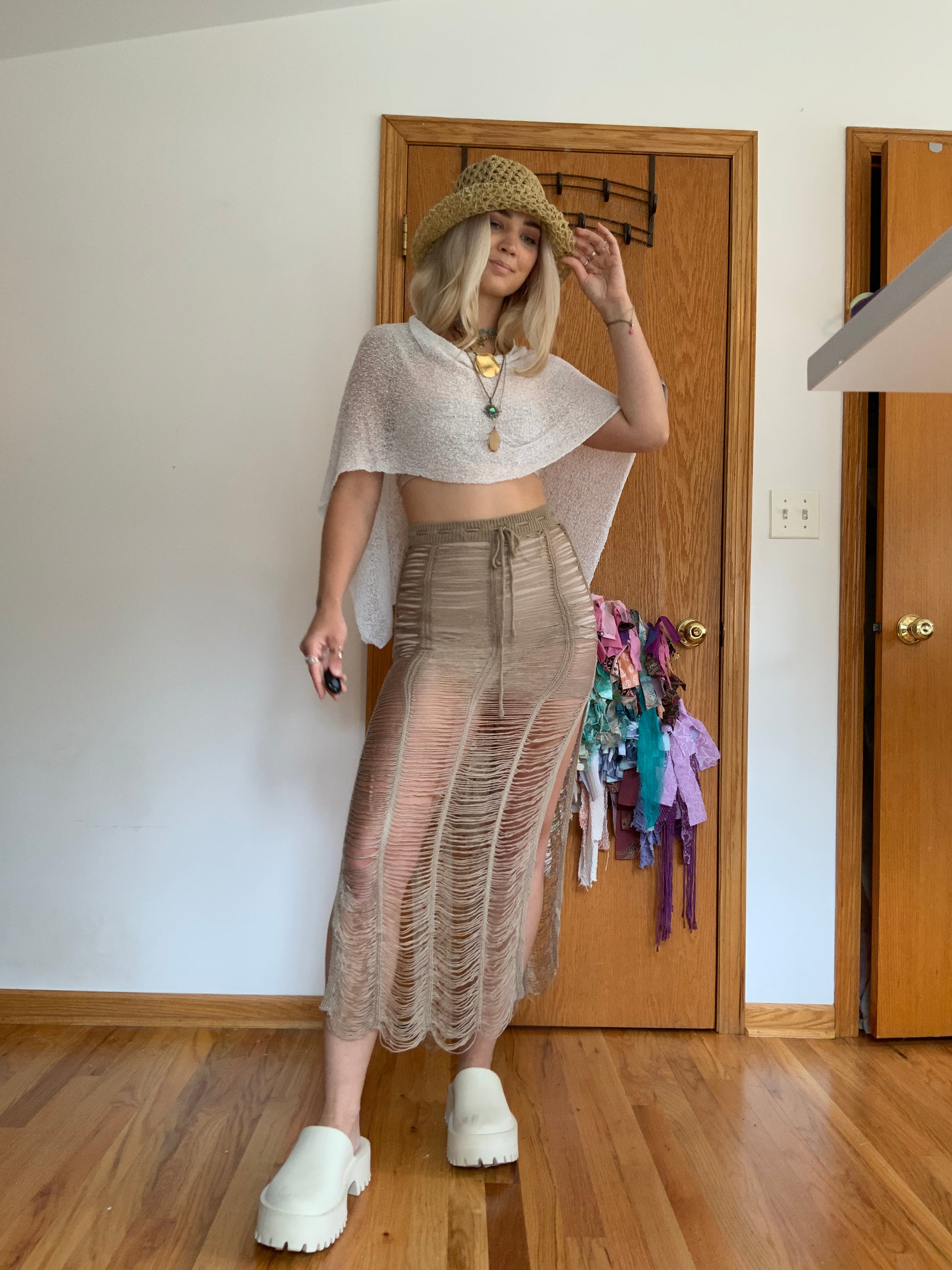 The Jaw Dropper Crochet Skirt - Hippie Hued