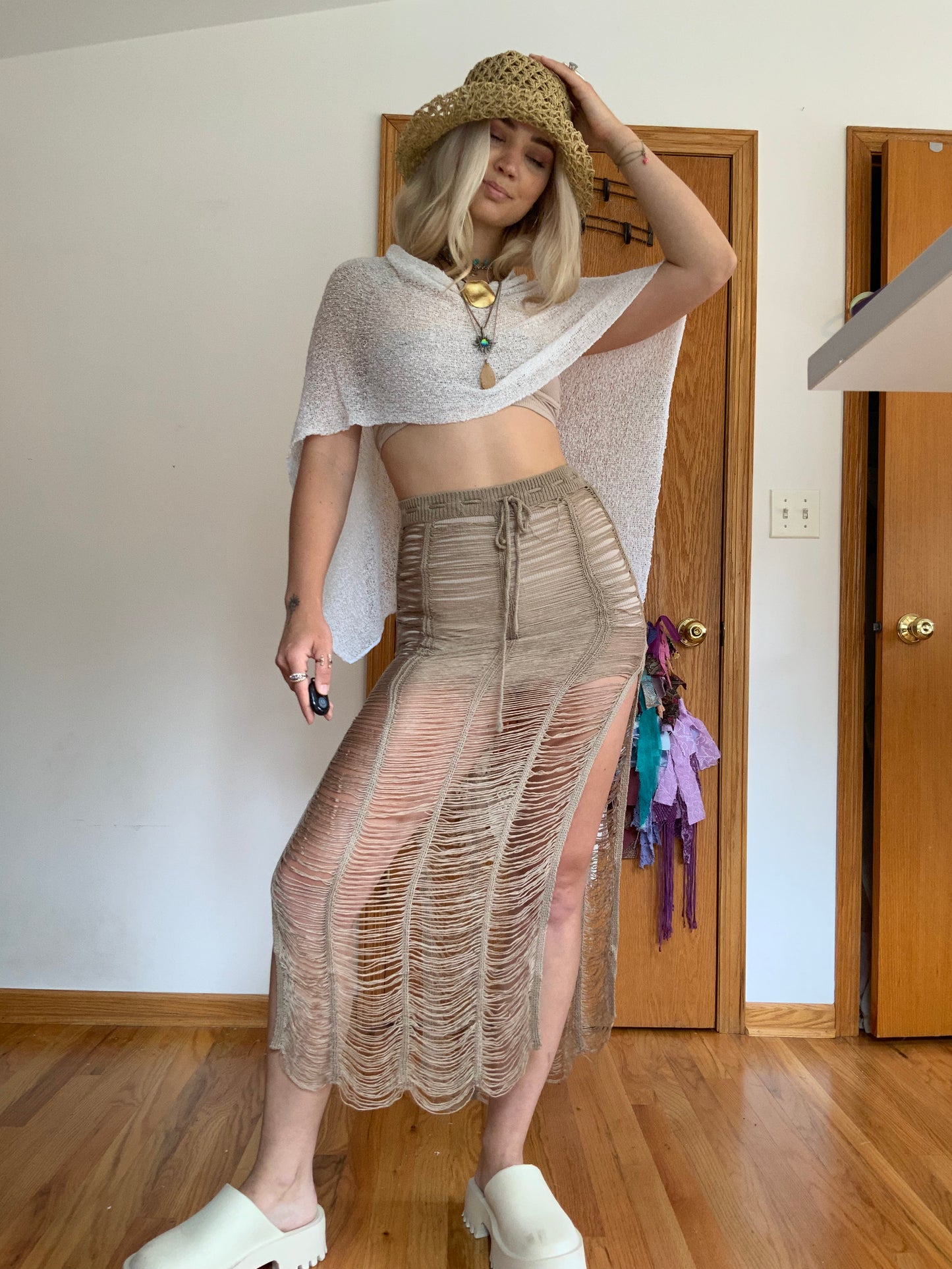 The Jaw Dropper Crochet Skirt - Hippie Hued