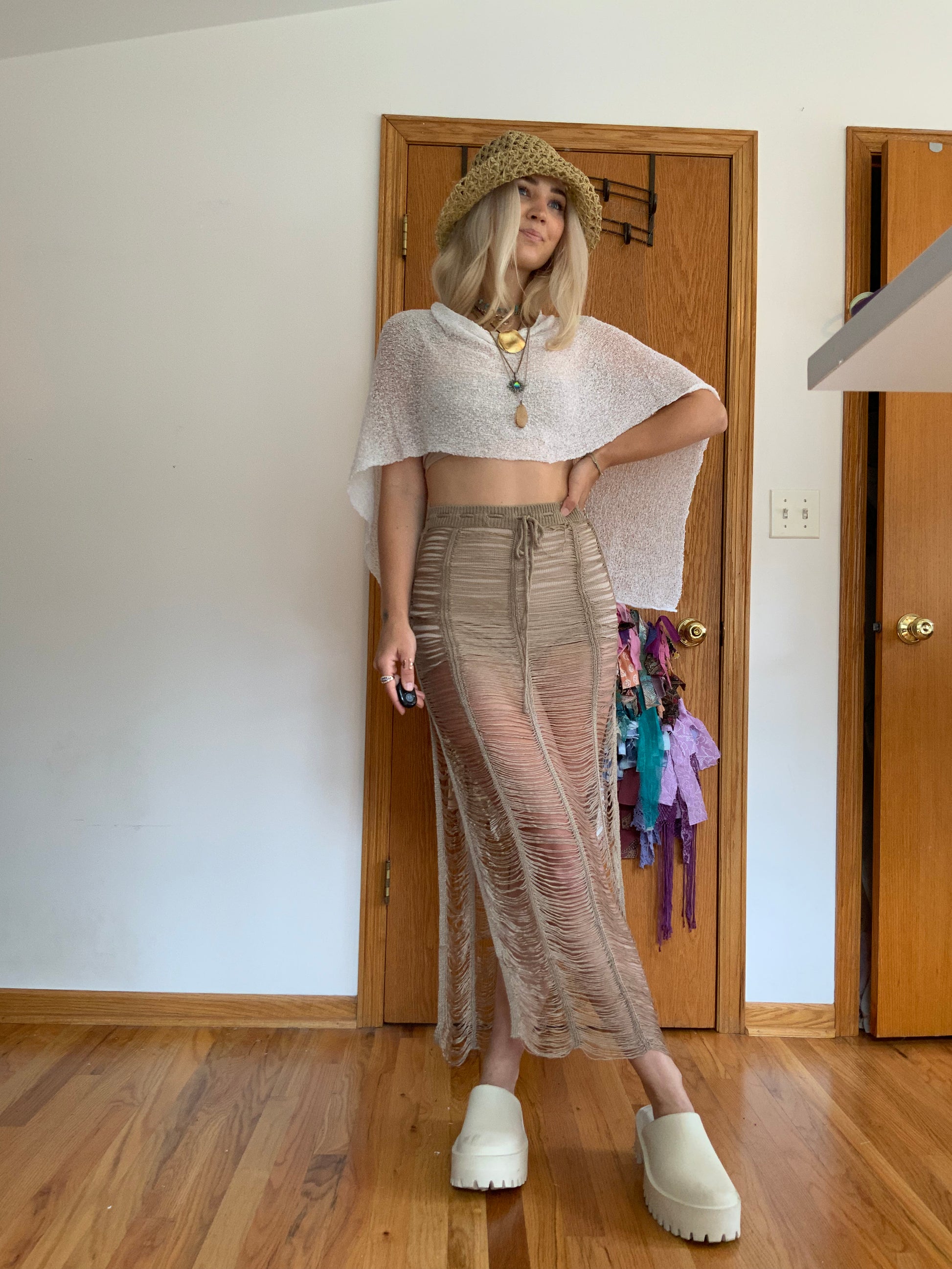 The Jaw Dropper Crochet Skirt - Hippie Hued