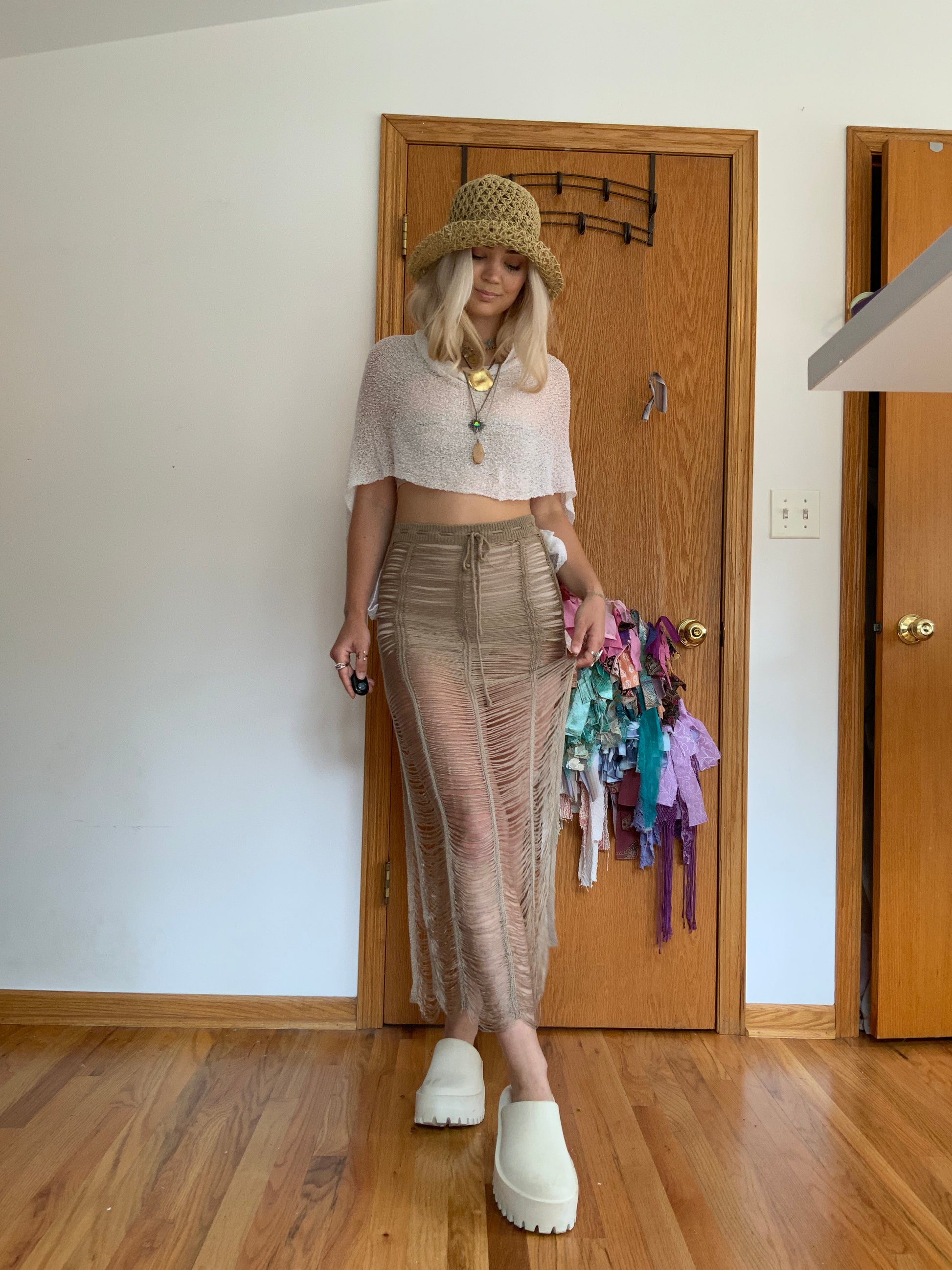 The Jaw Dropper Crochet Skirt - Hippie Hued